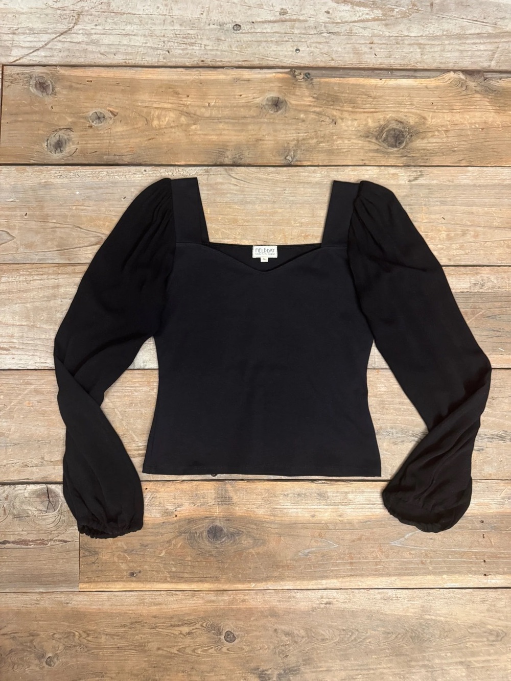 Field Day Elizabeth Top in Black on Black